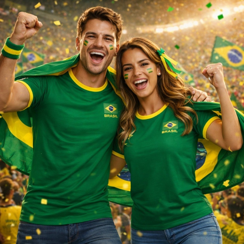 Kit 2 Camisetas Brasil Dry Fit Casal Copa do Mundo Unissex