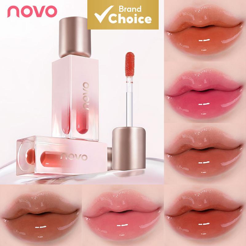 NOVO Lip Glaze Water Mirror Gloss Jelly Shine Translúcido Alto Pigmento Leve Não Pegajoso Hidratante De Longa Duração Vi