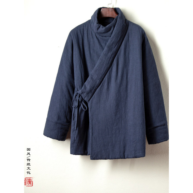 Inverno Tai Chi Kung Fu Camisa Taoísta Robe Estilo Chinês Algodão Linho Lapela Diagonal Jin Feito Novo Estilo Chinês Han