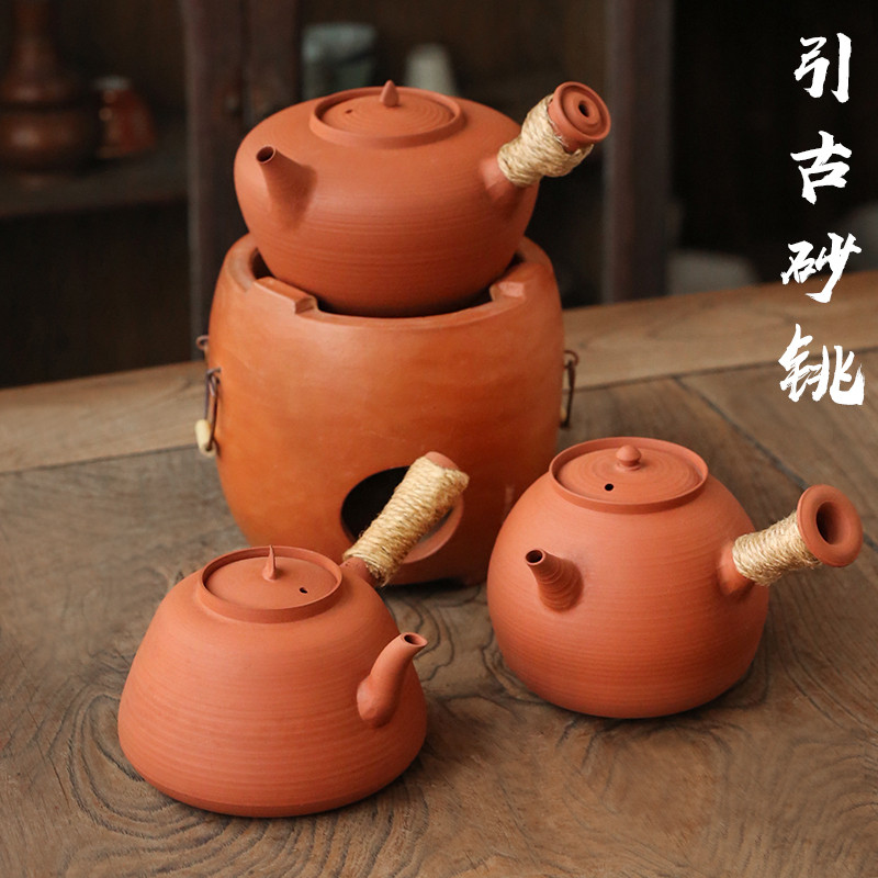 Chen Zhijianyin areia antiga fogão de turfa vermelha carvão de oliva chá cozido carvão chaleira ultrafina Chaozhou carvã