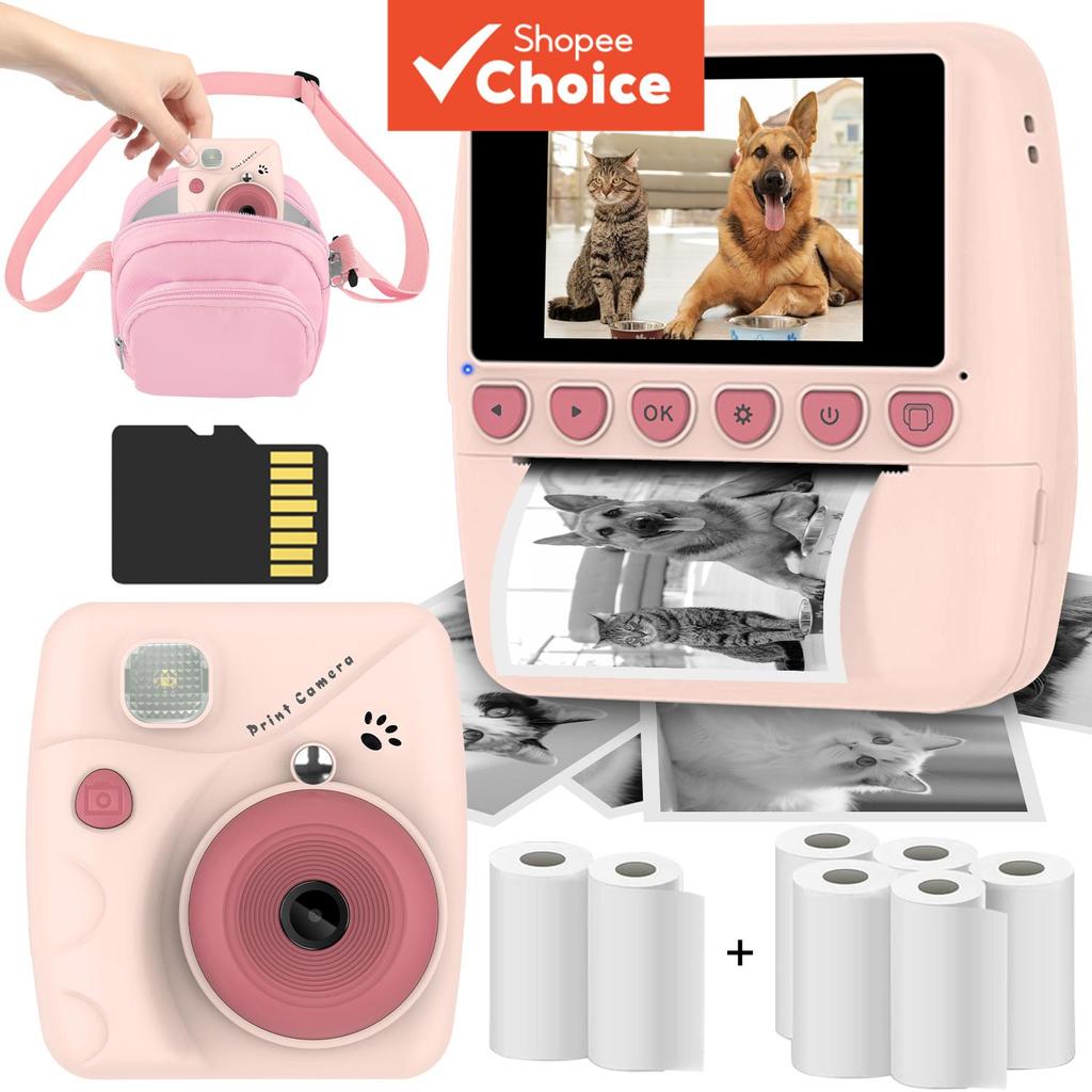 Câmera Instantânea para Crianças com Impressão Instantânea de Vídeo 1080P, Presente de Natal e Aniversário para Crianças