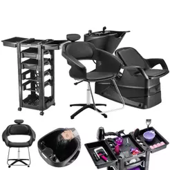 Kit Cadeira e Lavatorio de Cabelo Champ Dompel + carinho