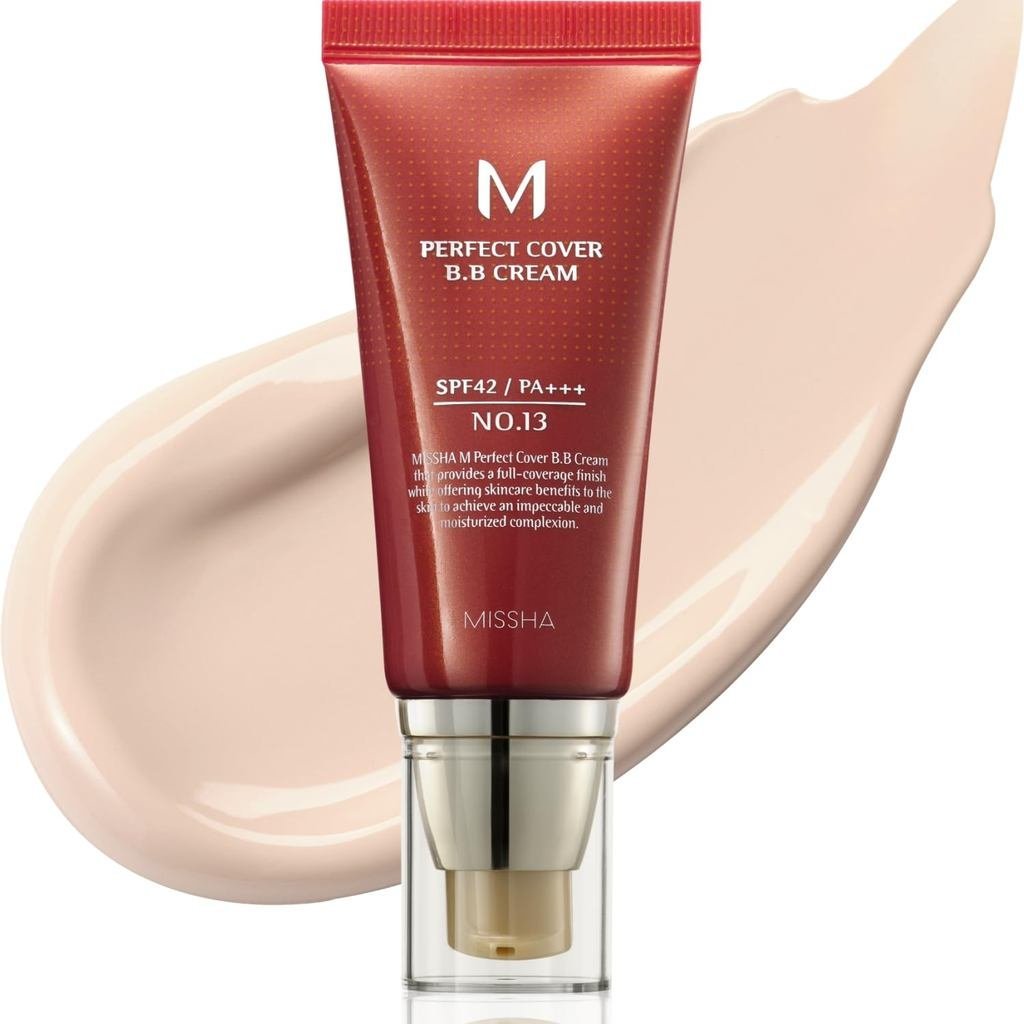 MISSHA M Perfect Cover BB Cream No.25 Warm Beige - Médio com Subtom Quente SPF 42 PA +++ 1.69 Fl Oz - Hidratante com Cor