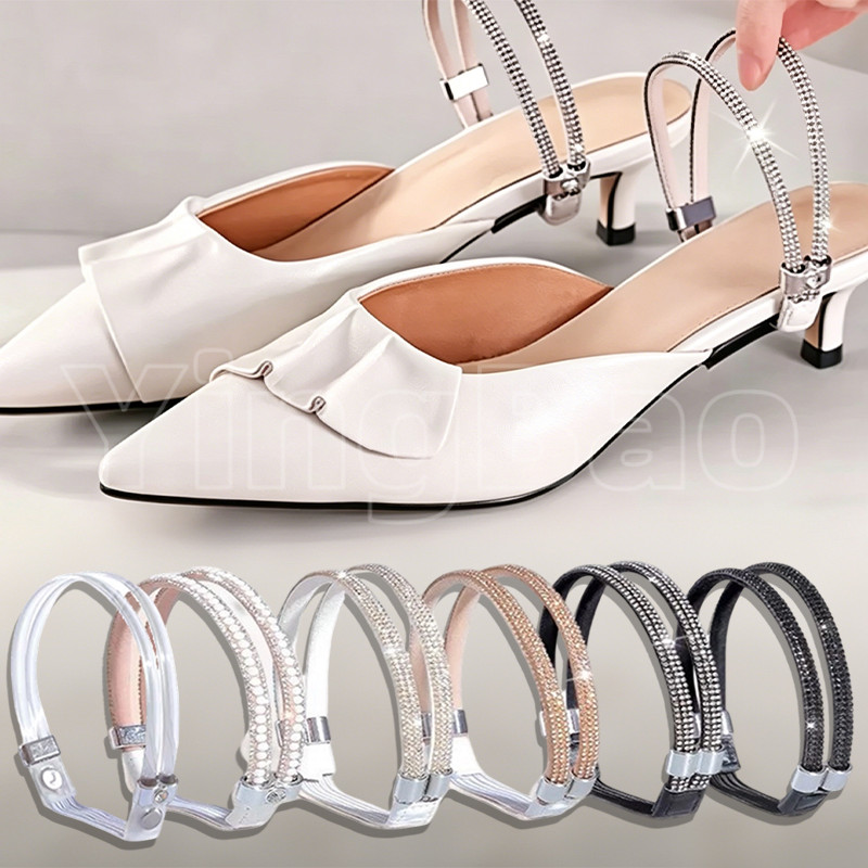 1-5 Pares De Sapatos De Salto Alto Banda Anti-Solto Para Mulheres Cadarços De Strass Queda Tiras De Calcanhar Cinto Broc