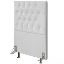 Cabeceira Cama Box Solteiro 90cm Diamante Sintético J02 Branco - Mpozenato