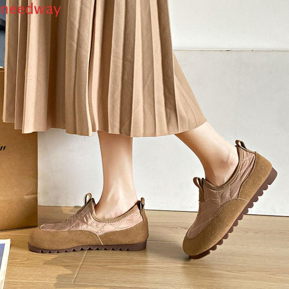 NEEDWAYB Botas De Neve De Pelúcia , Sapatos Com Plataforma De Cisalhamento Femininos Baixos Antiderrapantes À Prova D'ág