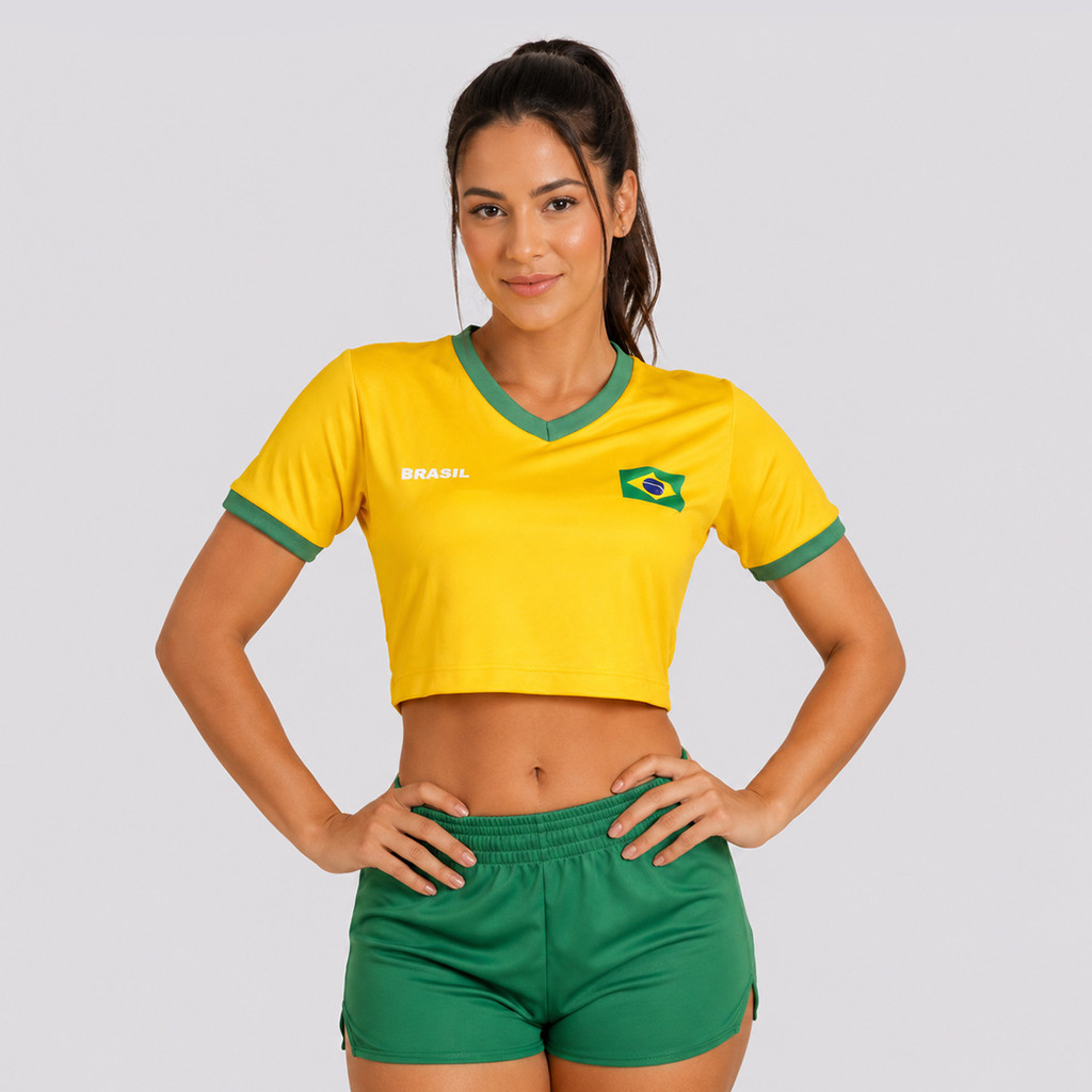 Cropped Brasil Lotus Feminino Amarelo