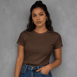 Blusa Feminina Estilosa Baby Look T-Shirt Básica Lisa 100% Algodão Camiseta Manga Curta