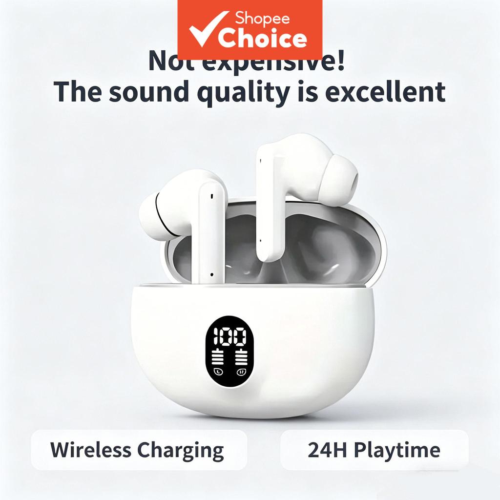 Fones de Ouvido Estéreo Bluetooth Headset Ultra Som Display Digital de Dois Tons Sem Fio Earbuds Baixa Latência À Prova