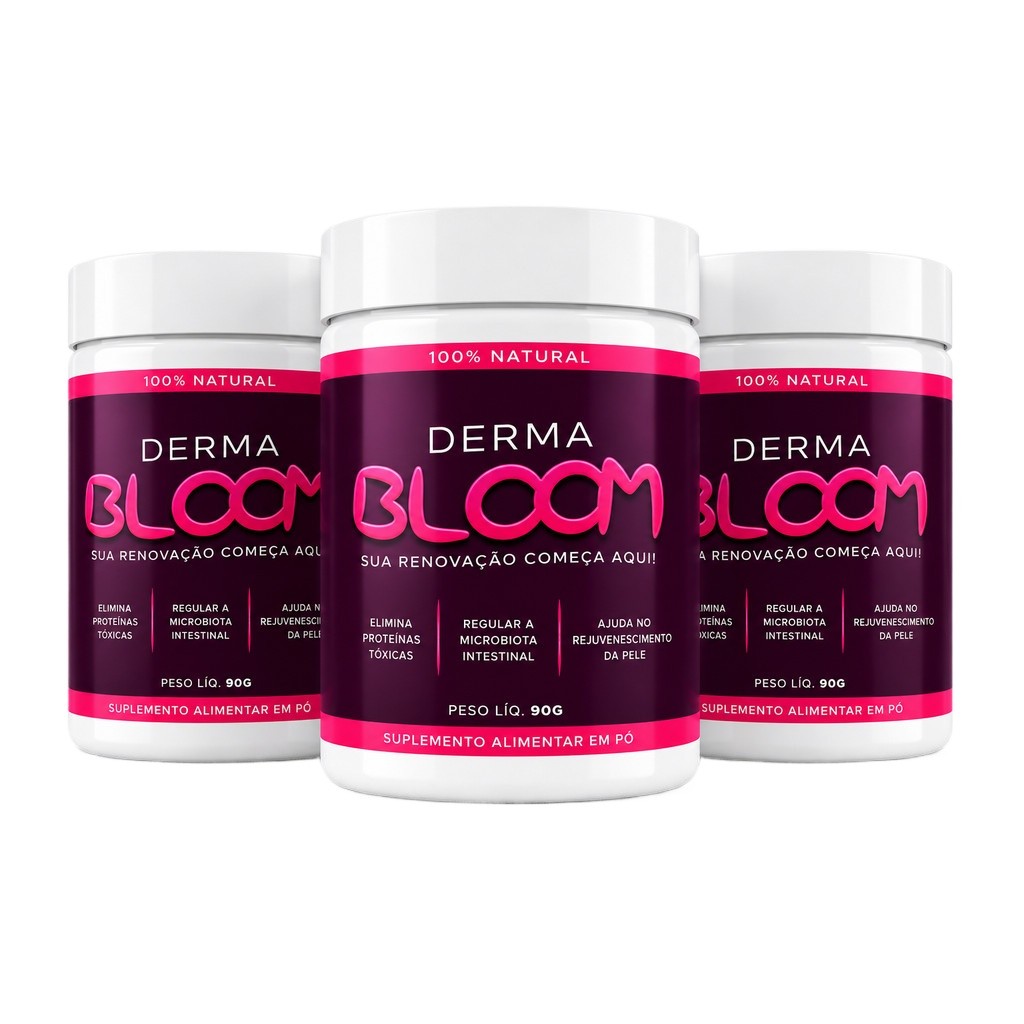 KIT 3 Derma Bloom 150g Original - Única Loja Autorizada Sabor de Morango