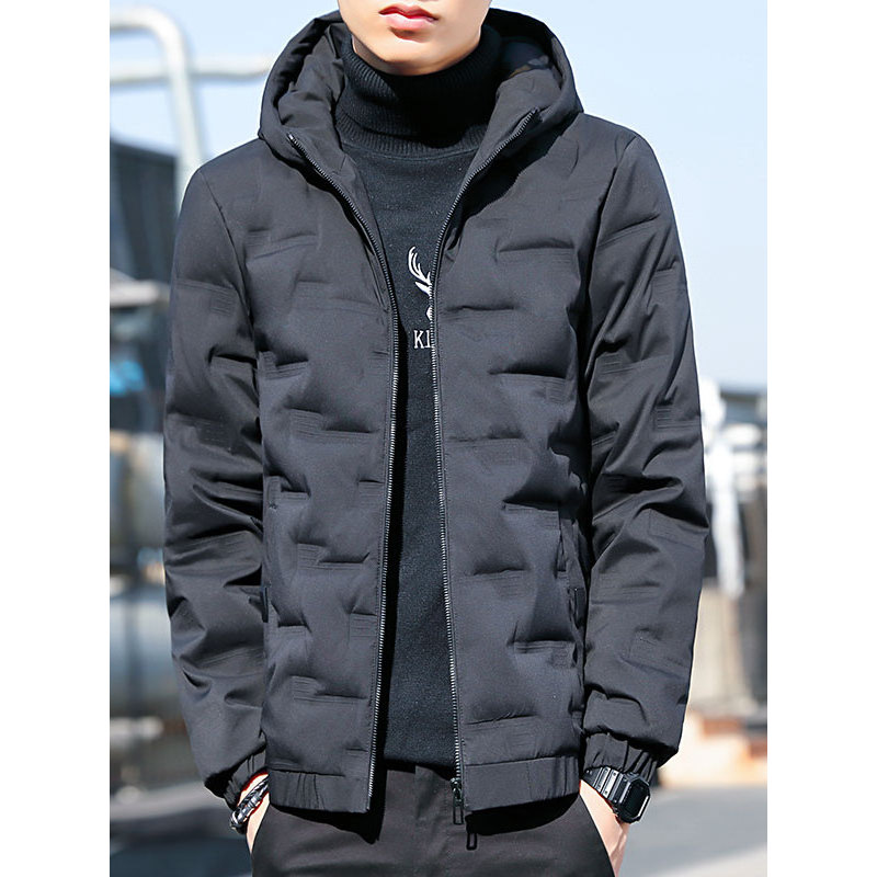 Jaqueta acolchoada leve para baixo jaqueta de inverno masculina com capuz grosso acolchoado jaqueta quente acolchoada ja