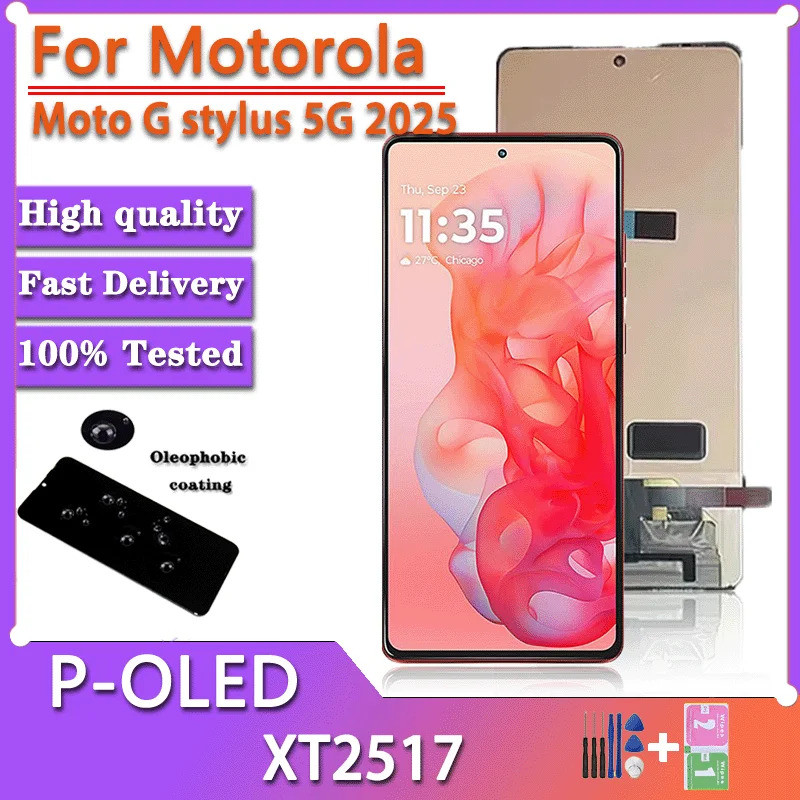 6.7 Tela AMOLED G Stylus 2025 Para Motorola Moto 5G (2025) XT2517-1 Display De Toque Digitador Assembléia