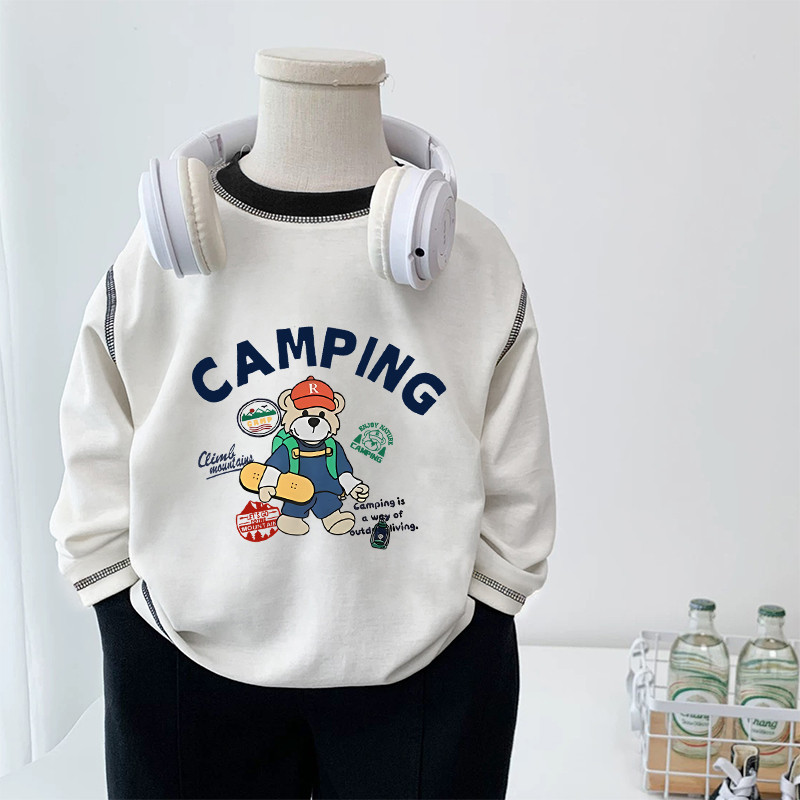 Meninos meninas primavera outono novo estilo puro algodão de manga comprida camiseta crianças moda camisa de fundo na mo