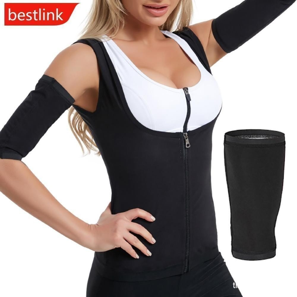 BESTLINK 1 Par Braço Moldar Explosão Suor Banda Fitness Yoga Exercício Emagrecimento Sauna Manga Envoltório Protetor Par