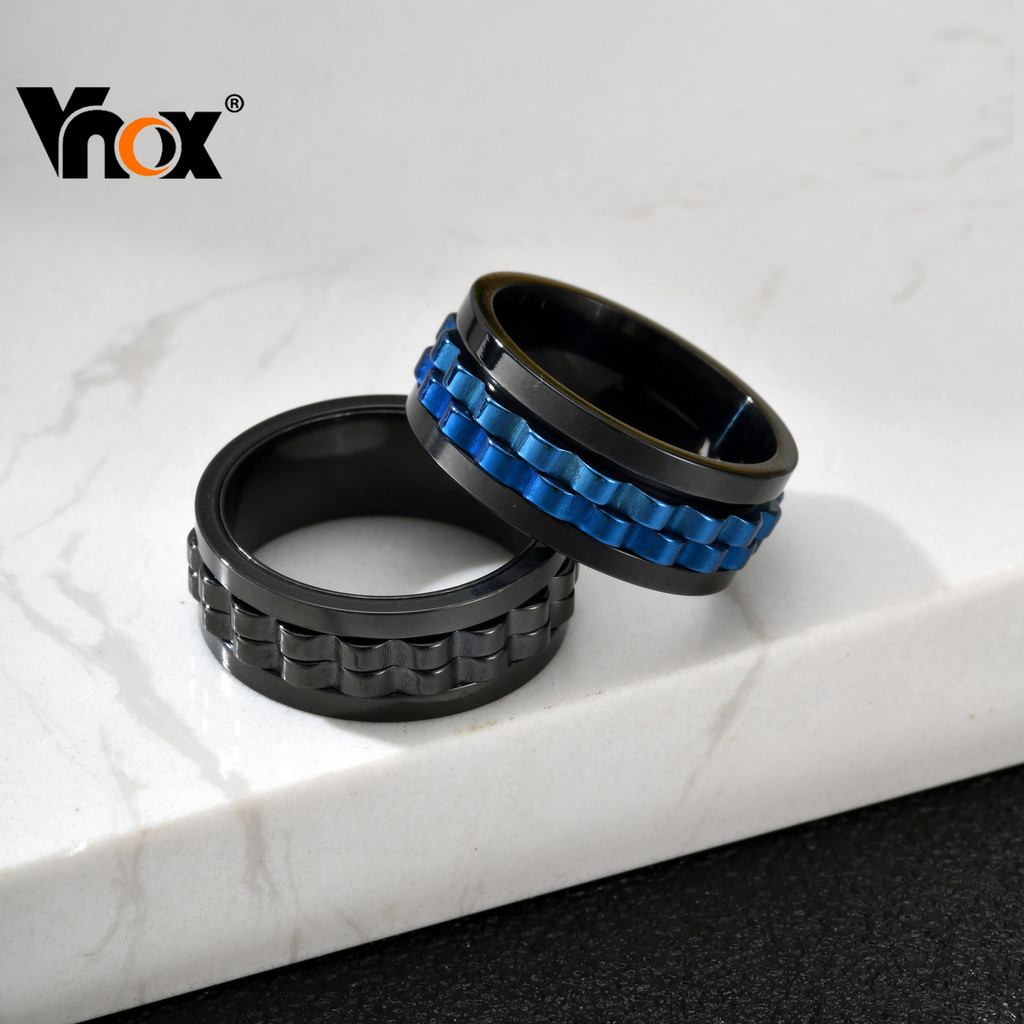Anel Giratório Vnox Para Homens , De Aço Inoxidável , Aliança De Casamento Durável , Ajuste Confortável , Tamanho 7-12 ,