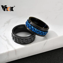 Anel Giratório Vnox Para Homens , De Aço Inoxidável , Aliança De Casamento Durável , Ajuste Confortável , Tamanho 7-12 ,