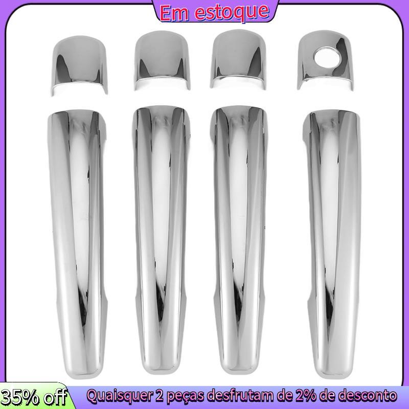 Para 208 2012-2018 Luxuriou Chrome Exterior Maçaneta Da Porta Capa Acessórios Do Carro Adesivos Conjunto De Guarnição