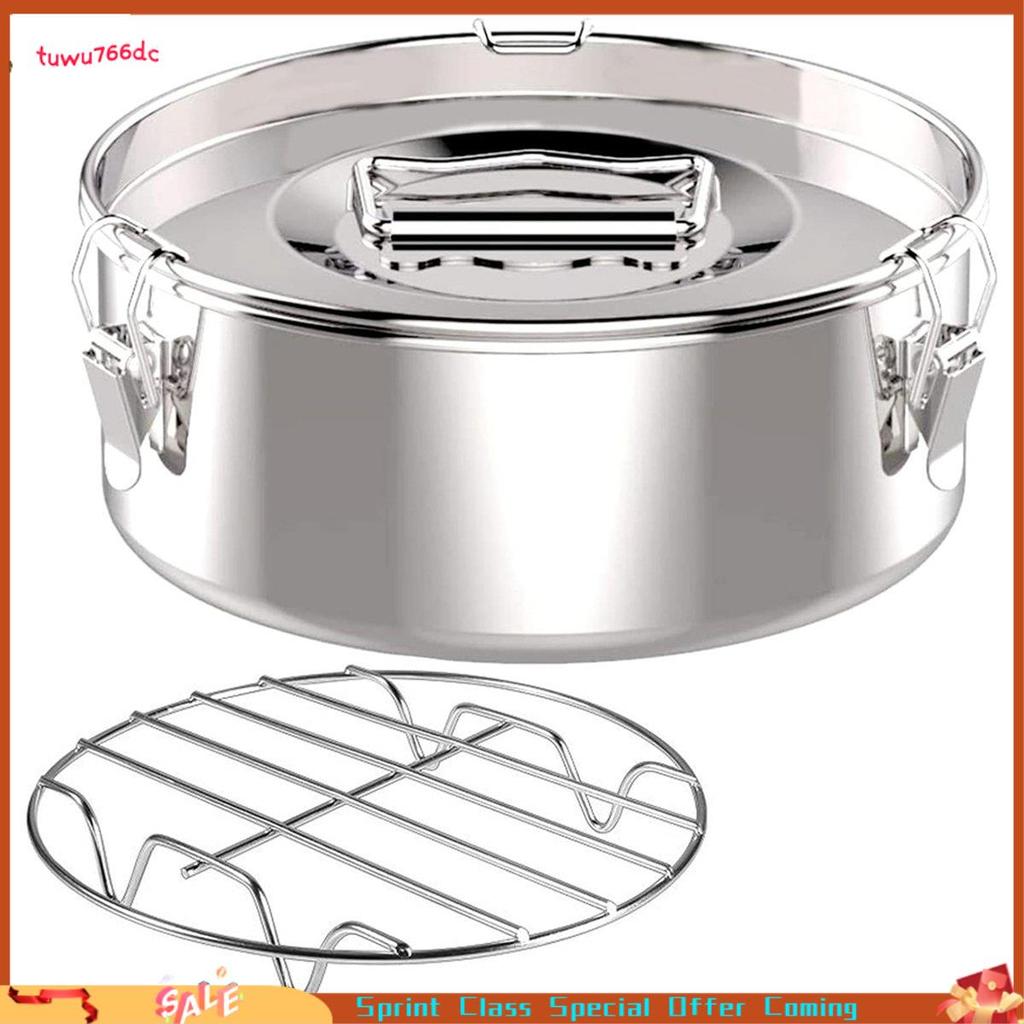 [Entrega Rápida BR] Molde De Panela De Flanela 2.3 Qt , Flan De Aço Inoxidável Com Tampa-Fabricante Fácil De Usar 21 X 2