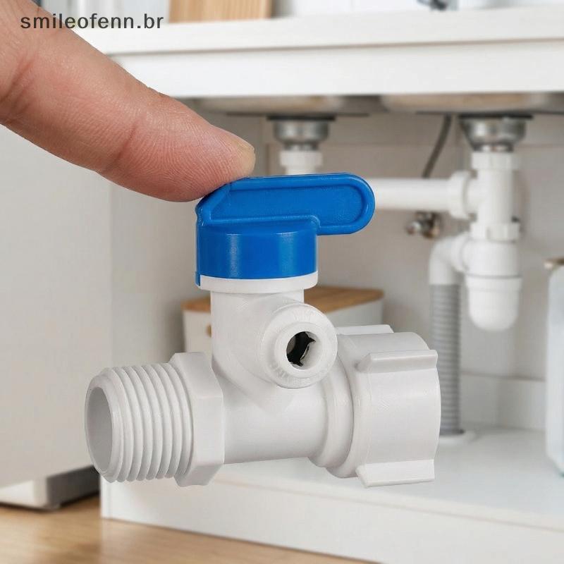 smileofenn Easy Connect 12 Polegada Rosca Macho Para 14 38 Tubo Adaptador De Água Com Válvula De Esfera Sistema RO Torne