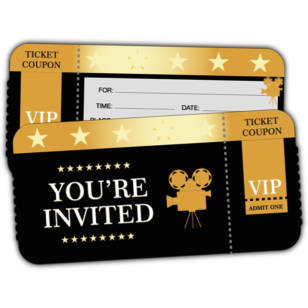 Convite de Aniversário com Tema de Filme para Meninas e Meninos, Suprimentos VIP para Festa de Aniversário Infantil, 30