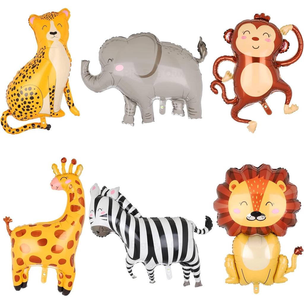 Balões de Animais da Selva Safari para Decorações de Festa de Aniversário, Balão Safari Gigante para Meninos, Tema Wild