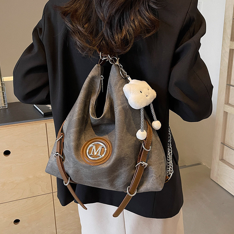 Bolsa transversal de jeans estilo motociclista para mulheres, grande capacidade, novo modelo 2025, bolsa de ombro e moch