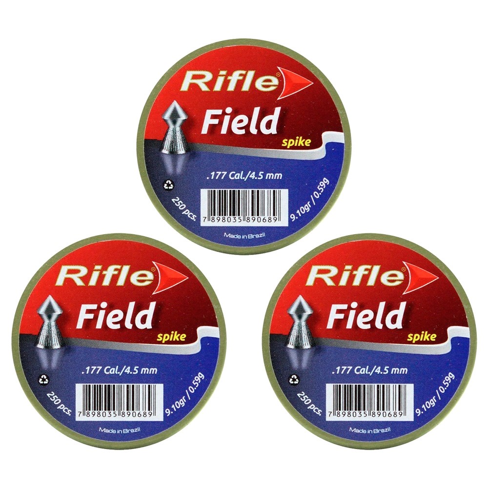Kit 3 Chumbinho Rifle Field Spike 4.5mm 250un.