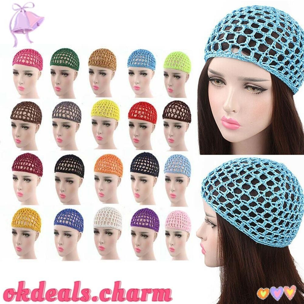 Touca para Cuidado Capilar OKDEALS, Ferramenta de Estilização, Crochê, Snood, Moda Feminina, Turbantes para Dormir