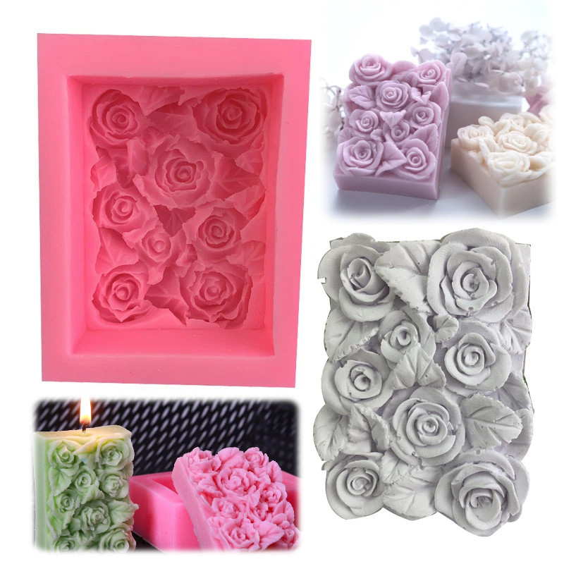 Molde De Silicone Para Sabão Rosa 3D , Bolo Artesanal , Chocolate , Artesanato , Moldes Presente , Aromaterapia , Suprim