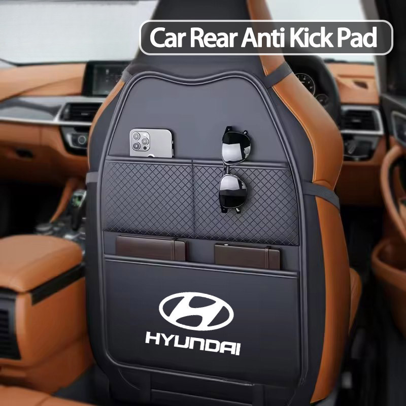 Hyundai N Line Protetor De Assento De Carro Traseiro De Couro Tapete De Chute Com Suporte Para Tablet Pocket Accent Cret