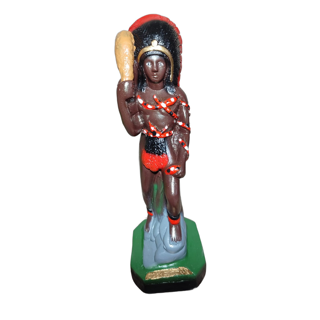 Estátua Caboclo Cobra Coral em Gesso 20cm