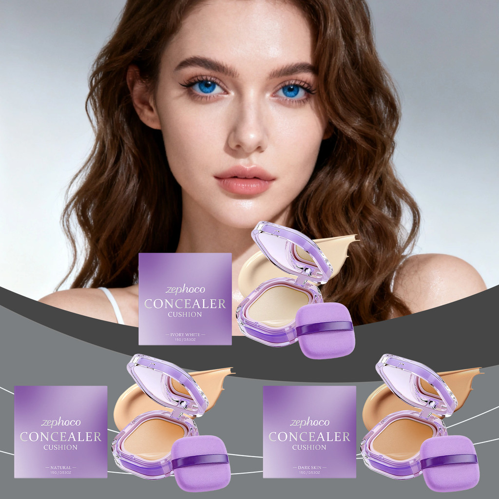 Base De Almofada Corretiva 15g | Maquiagem Facial Multicolorida Creme Corretivo De Manchas De Cobertura Total Com Esponj