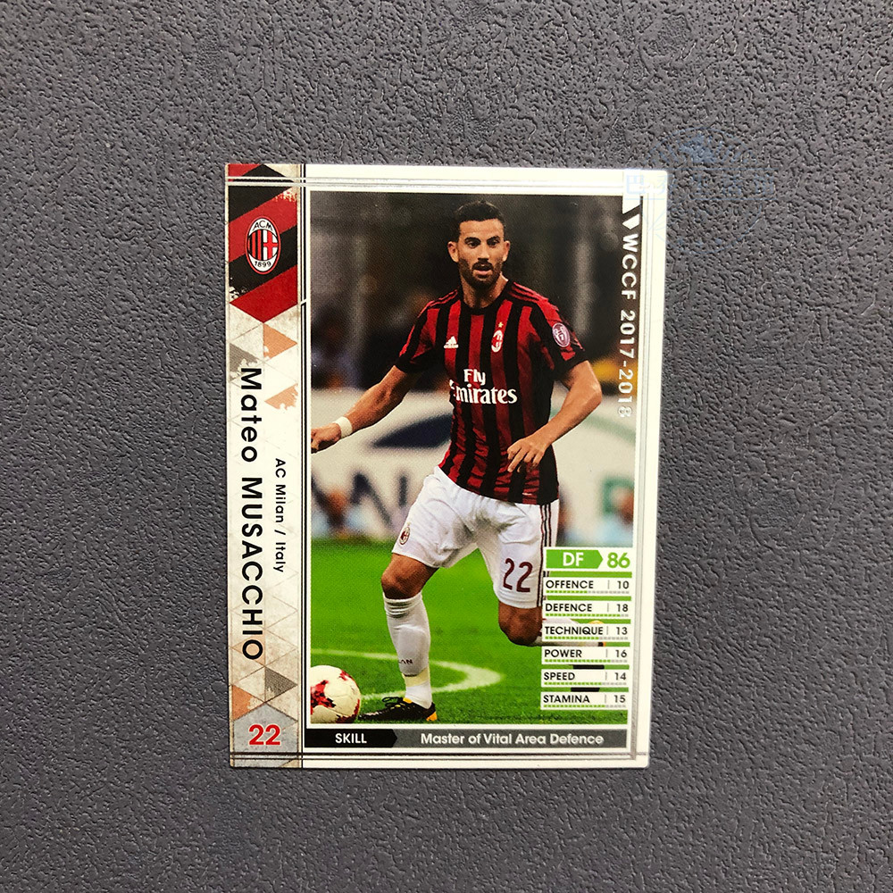 101 Muzakio ac Milan panini 2017 Star Card 2018 Armadura Italiana WCCF Futebol Oficial