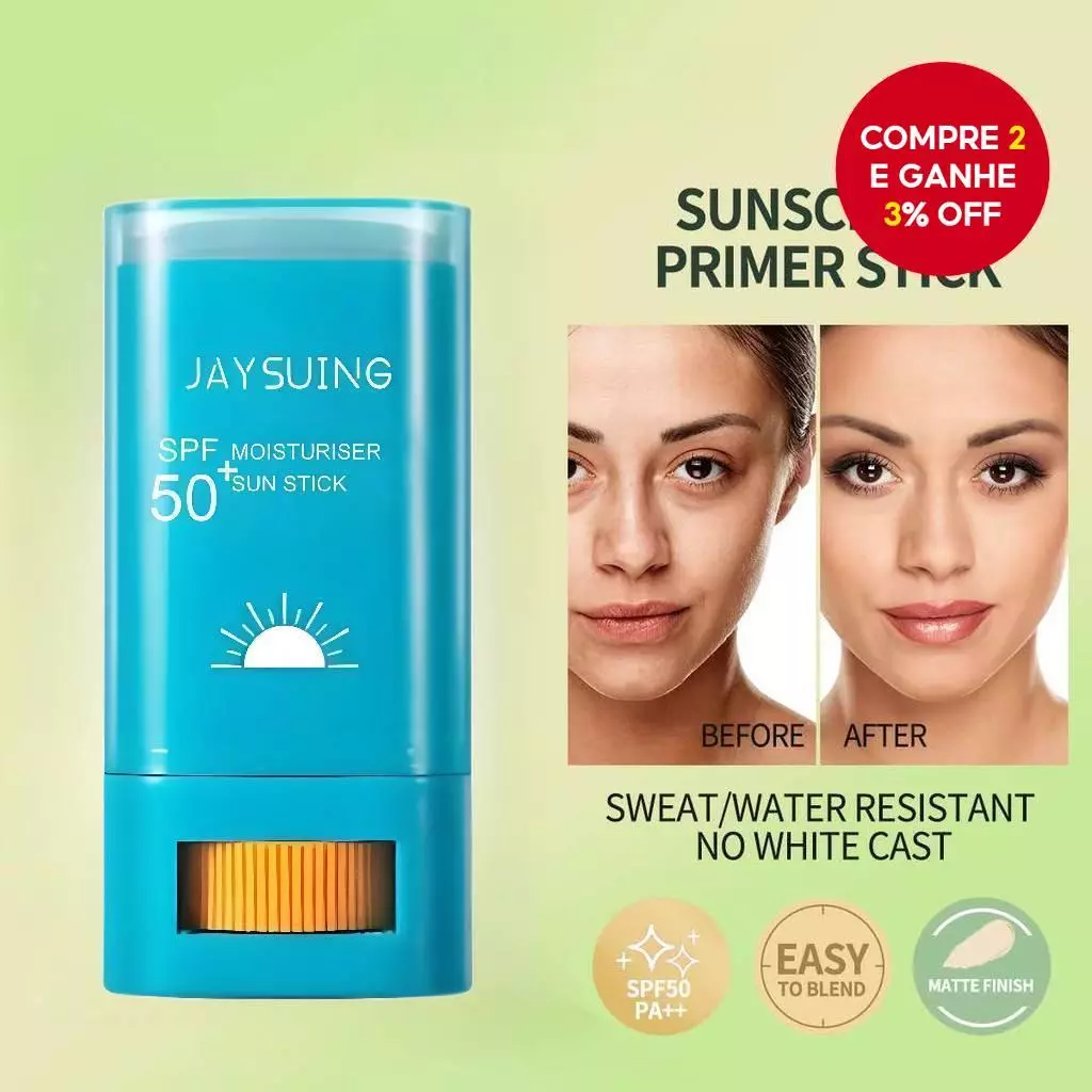 Protetor Solar Hidratante Em Bastão | Spf50+ Pa+++ À Prova D'água | 20g Leve E Iluminador, Sem Oleosidade — imagem 1