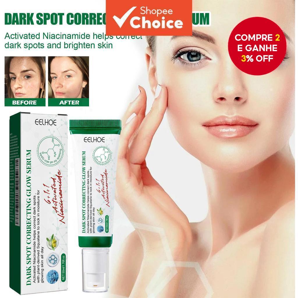 Eelhoe Dark Spot Correcting Glow Serum Para o Rosto Clareia Manchas Nutre a Pele Facial Hidrata Ilumina a Pele Essência