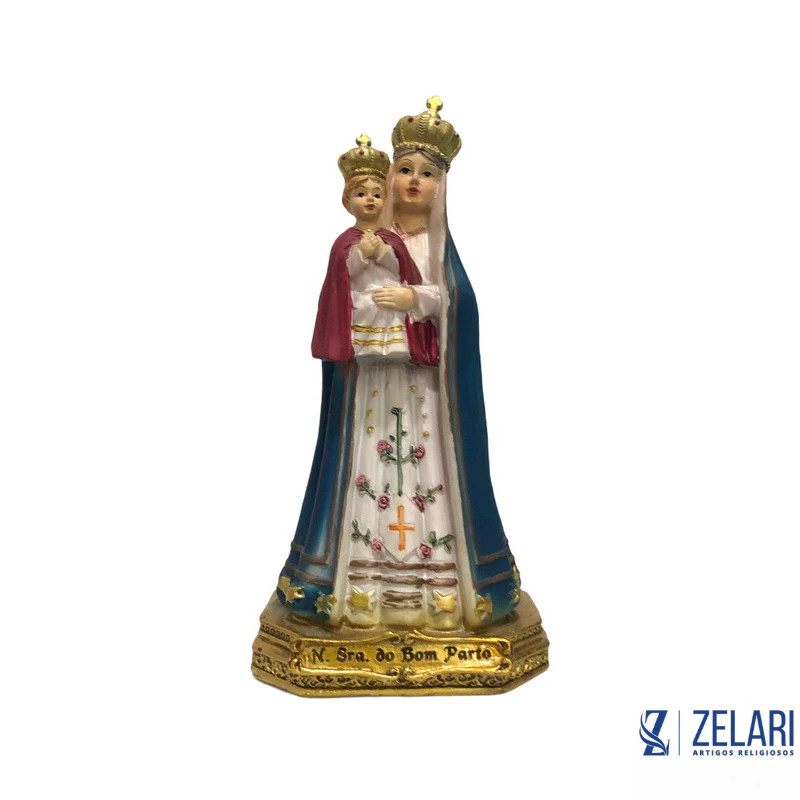 Imagem Nossa Senhora Do Bom Parto 9 cm Resina Importada padroeira das gestantes e do parto seguro