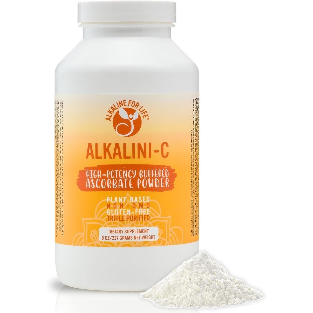 Alkaline for Life AlkaliniC Pó C Totalmente Balanceado, Ascorbato Mineral com Potássio, Cálcio e Magnésio, Milho NãoOGM