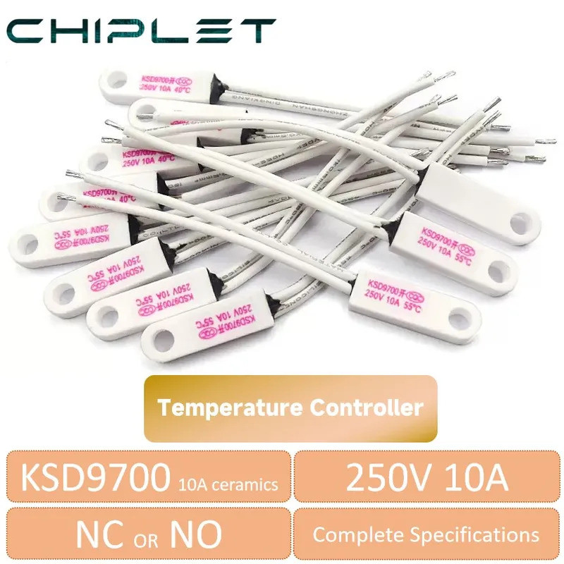2 Unidades KSD9700 Controlador De Interruptor De Temperatura De Cerâmica Protetor Térmico 10A NC Ou NO 10A 40 C A 150 45