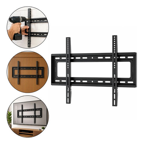 Suporte Fixo Universal Reforçado para TVs 30"-80" até 70kg Parede VESA 600x600 L