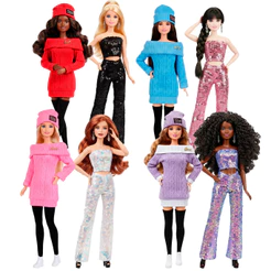 Kit Roupas Boneca 9 Itens 2 Conjuntos Lã + Paetê + 2 Sapatos