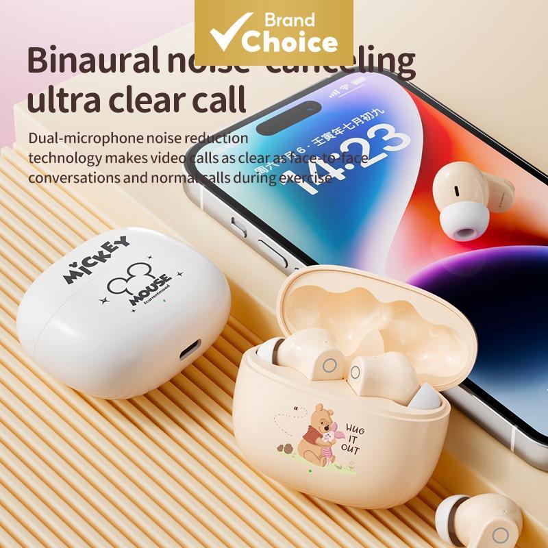 Fone de Ouvido Disney Q1 Sem Fio Bluetooth TWS Mickey Mouse Fones de Ouvido Bonitos Mini ANC ENC HiFi Estéreo Headsets