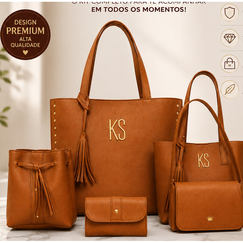 Bolsas Femininas Kit Sacola Tote Grande Bolsa Mini Bolsa Saco Bolsa Baguete Carteira