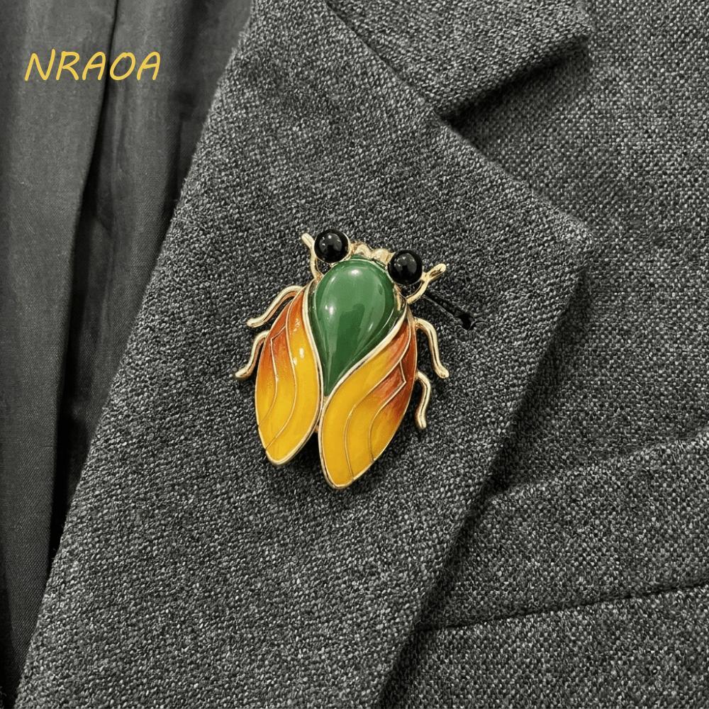 Broche De Cigarra NRAOA , Alfinete De Lapela De Inseto Realista Estilo Chinês , Liga Decorativa De Decoração Elegante
