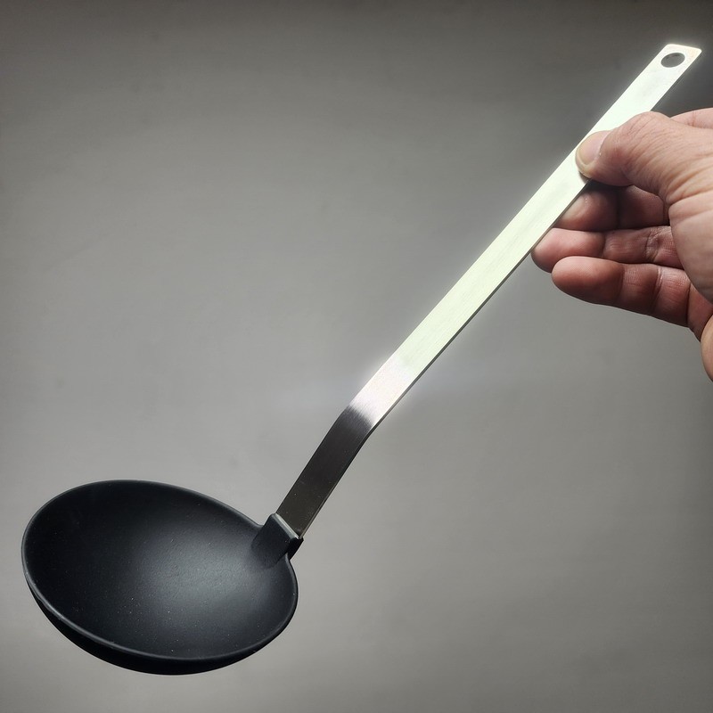 Japonês high-End resistente a altas temperaturas 304 aço inoxidável comida náilon colher de sopa prato colher panela que