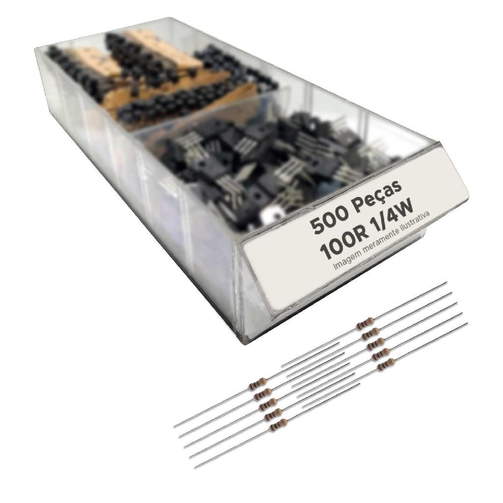 500x Resistor 100 Ohms 1/4W Película de Carbono CR25