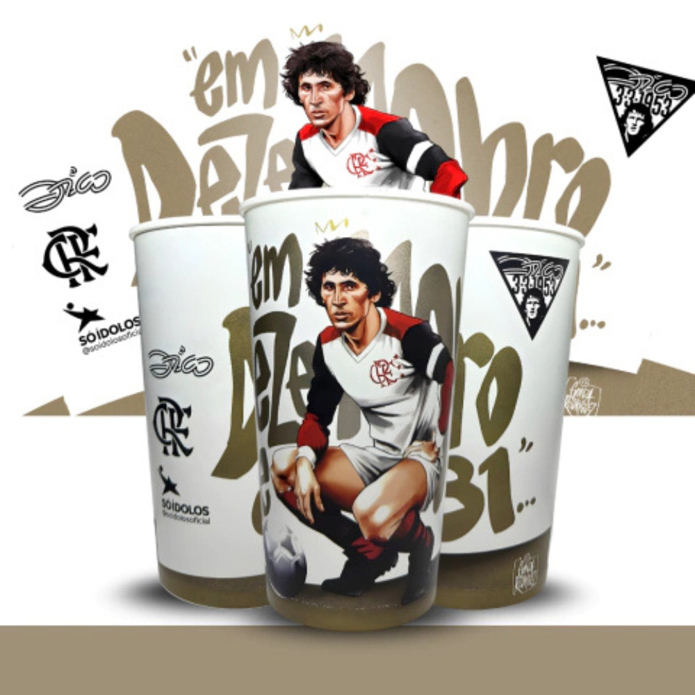 Copo Flamengo ZICO “Em Dezembro de 81” 550ml — Edição Ídolo