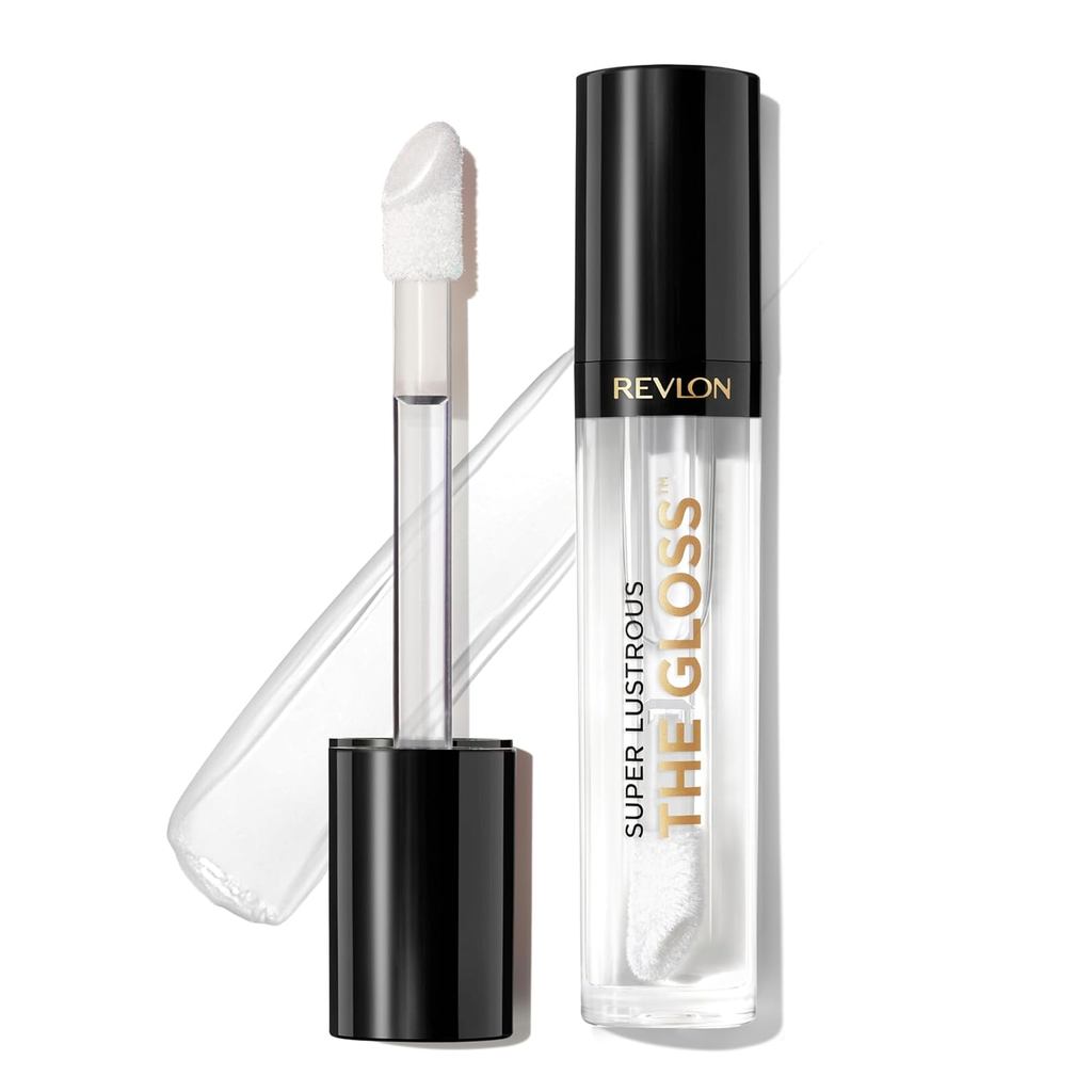 Revlon Super Lustrous Lip Gloss, Não Pegajoso, Hidratante, Acabamento de Alto Brilho, 200 Crystal Clear, 0,13 oz JXTJ