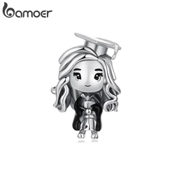 Bamoer Charm Girl Graduação Pingente DIY Para Pulseira Presentes Mulheres
