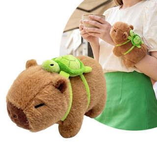 Pelúcia Capivara Fofa com Mochila de Tartaruga Macia para Abraçar Decoraçãos Presente Inf…