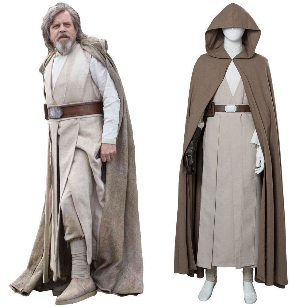 Star Wars: O Último Jedi - Traje Completo de Cosplay do Luke Skywalker do Episódio VIII para Apresentações de Palco